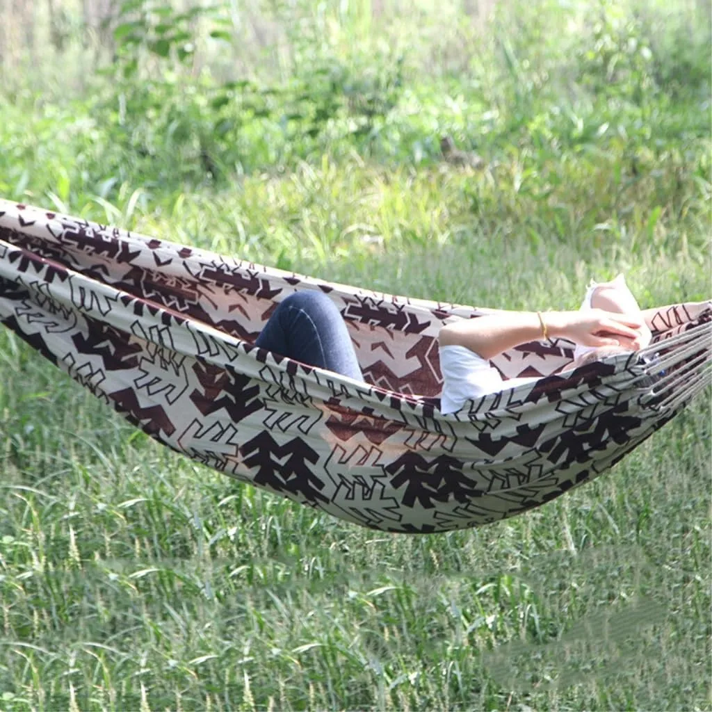 Hamock Ultra-Light Nylon Double Hammock Parachute Cloth Anti-Rollover Elastic Band Encrypted Mosquito Net Hammock Hanmock