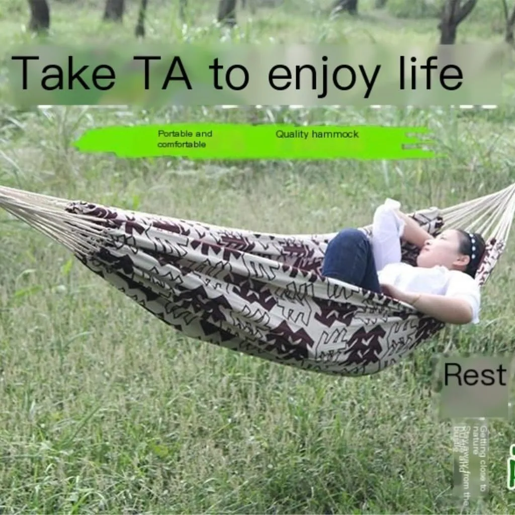 Hamock Ultra-Light Nylon Double Hammock Parachute Cloth Anti-Rollover Elastic Band Encrypted Mosquito Net Hammock Hanmock