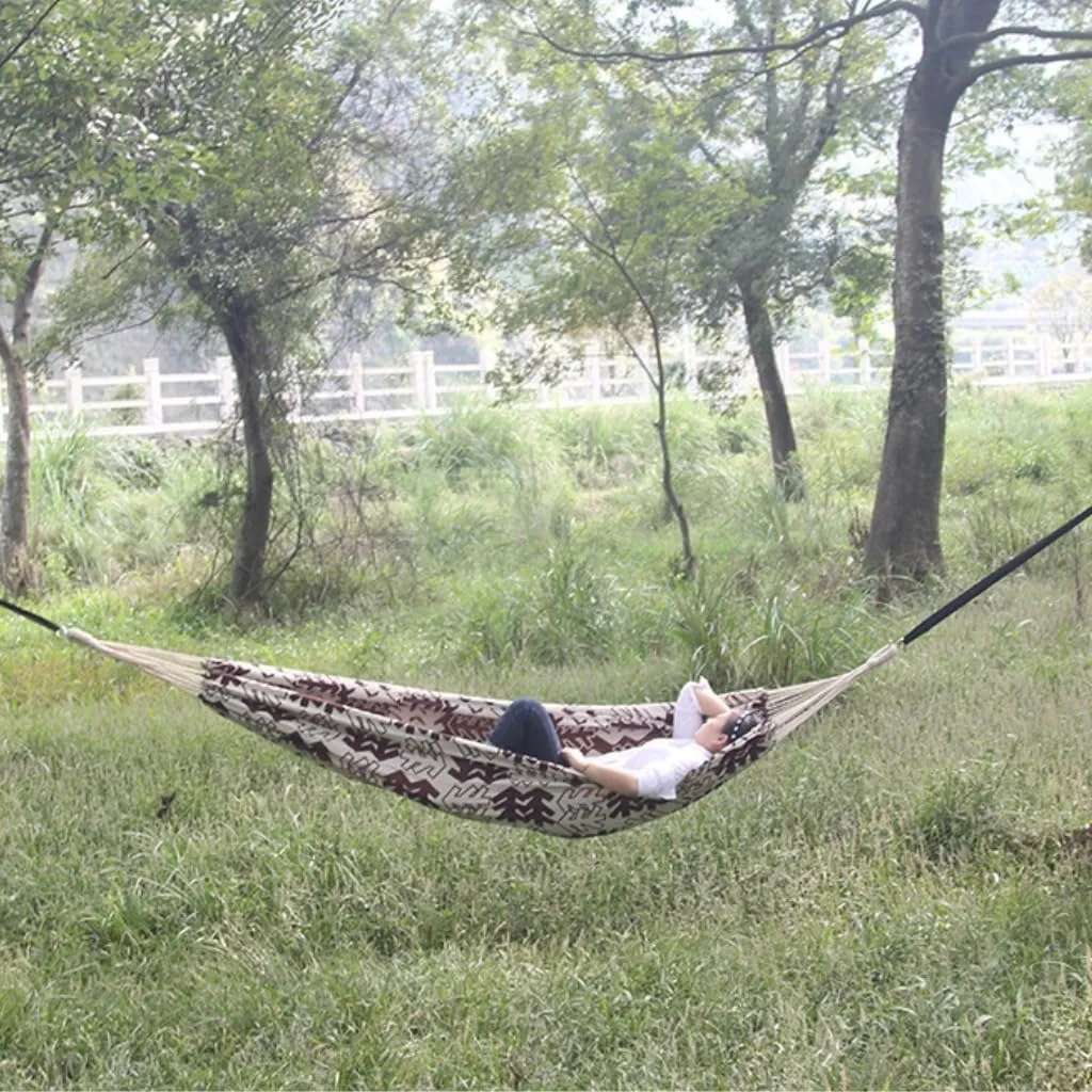 Hamock Ultra-Light Nylon Double Hammock Parachute Cloth Anti-Rollover Elastic Band Encrypted Mosquito Net Hammock Hanmock