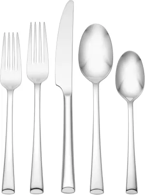 Hampton Forge Ingrid Piece Flatware Set, 20 Count, Metallic