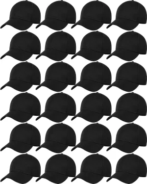 Handepo 24 Pcs Blank Baseball Cap Adjustable Back Strap Plain Blank Camouflage Hat Unisex Baseball Cap for Trucker Men Women