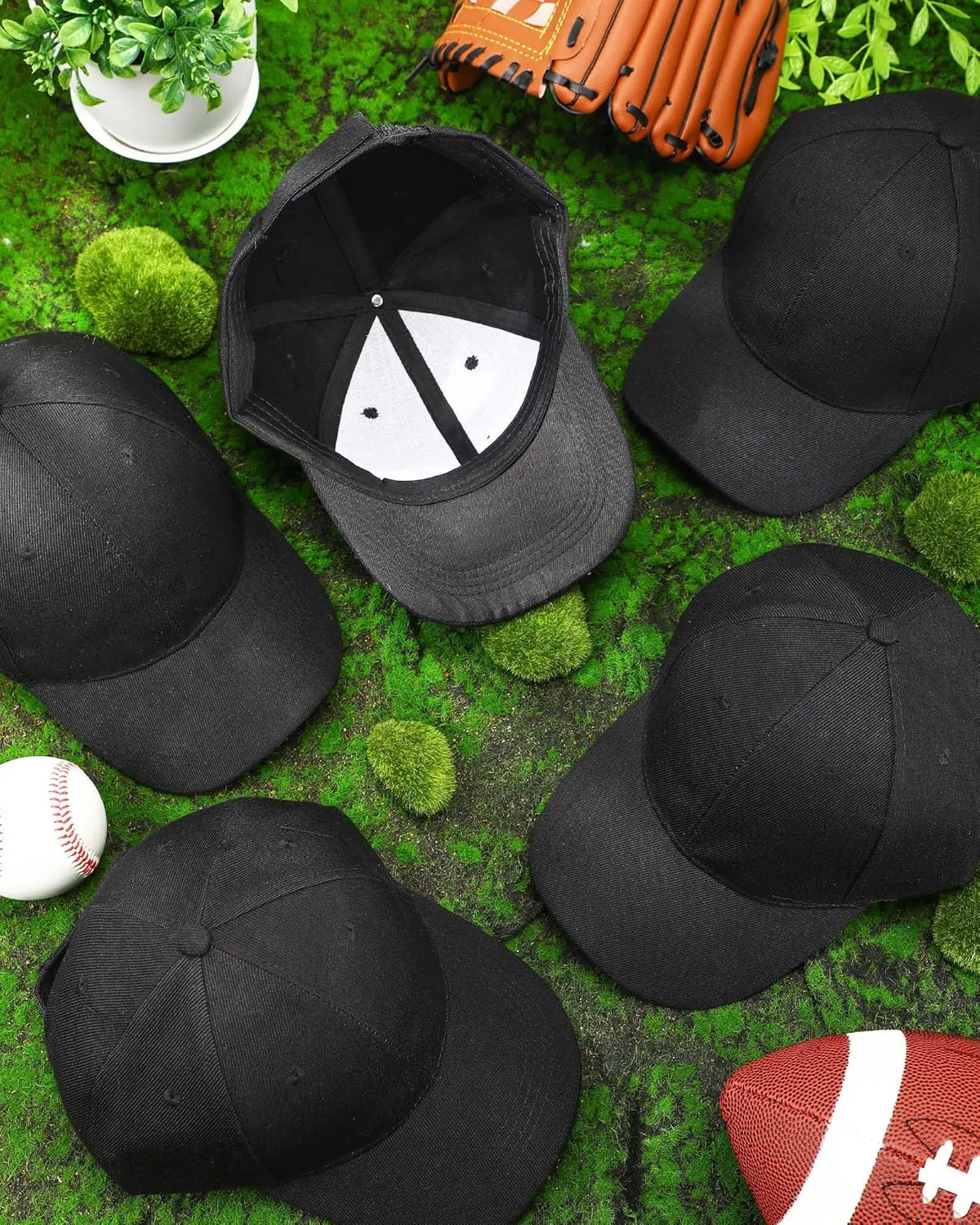 Handepo 24 Pcs Blank Baseball Cap Adjustable Back Strap Plain Blank Camouflage Hat Unisex Baseball Cap for Trucker Men Women