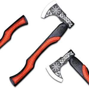 Handmade Viking Hatchet Axe - Carbon Steel Medieval Viking Axe with Handmade Leather Sheath, Sharp Cutting Edge