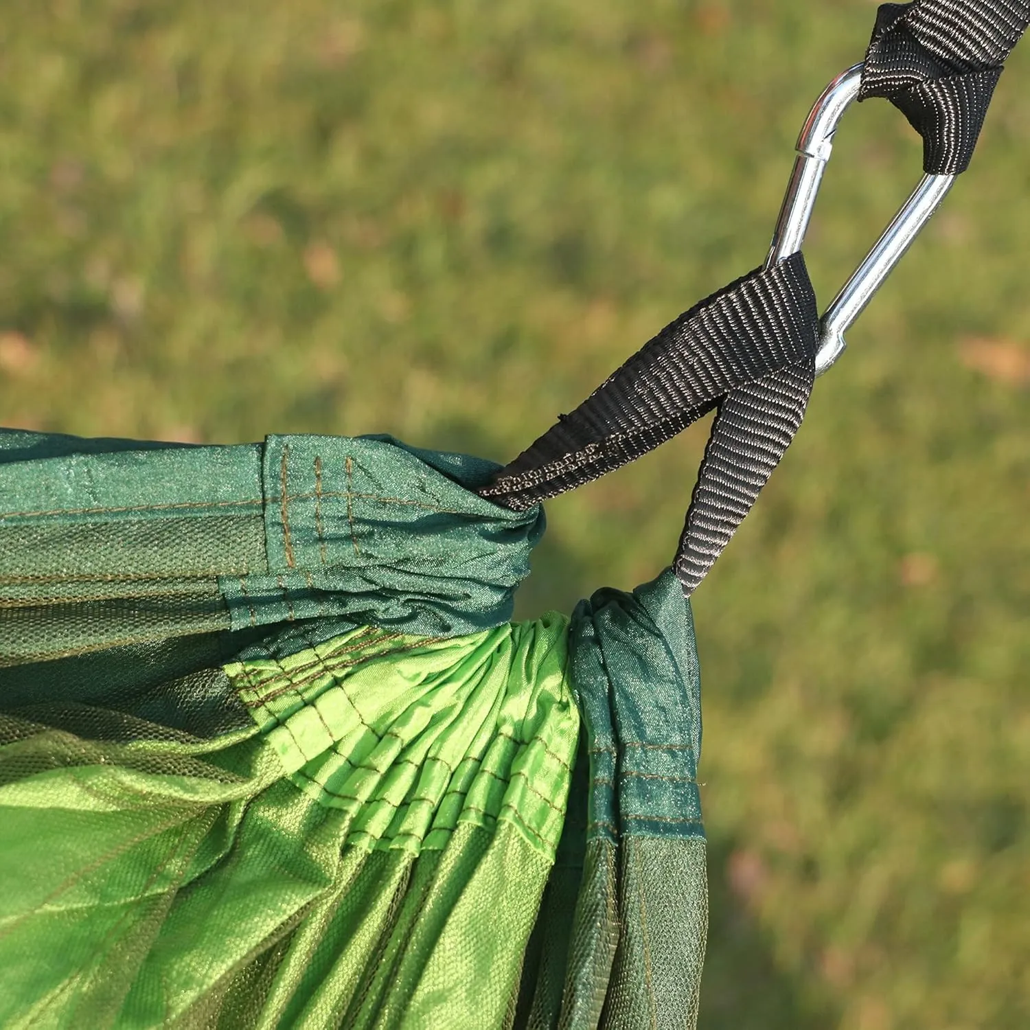 Happy Camper Camping Hammock for Camping, Outdoor Adventures Backpacking or Travel with Rain Fly and Mosquito Net, Lightweight & Portable - Up to 400lbs (Light Green/Green, Single)
