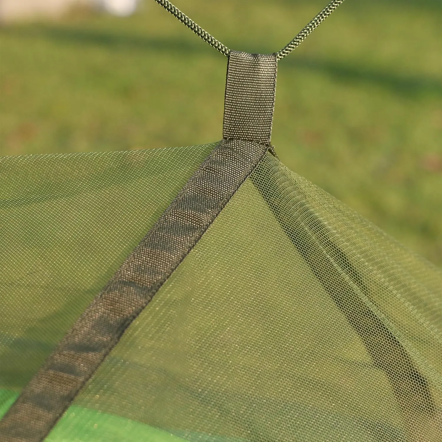 Happy Camper Camping Hammock for Camping, Outdoor Adventures Backpacking or Travel with Rain Fly and Mosquito Net, Lightweight & Portable - Up to 400lbs (Light Green/Green, Single)