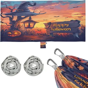 Happy Halloween Camping Hammock, 330 lbs with 2 Tree Straps, Carry Bag, Single Portable Hammock for Outdoor/Indoor, Hiking, Beach, Backpacking, Travel