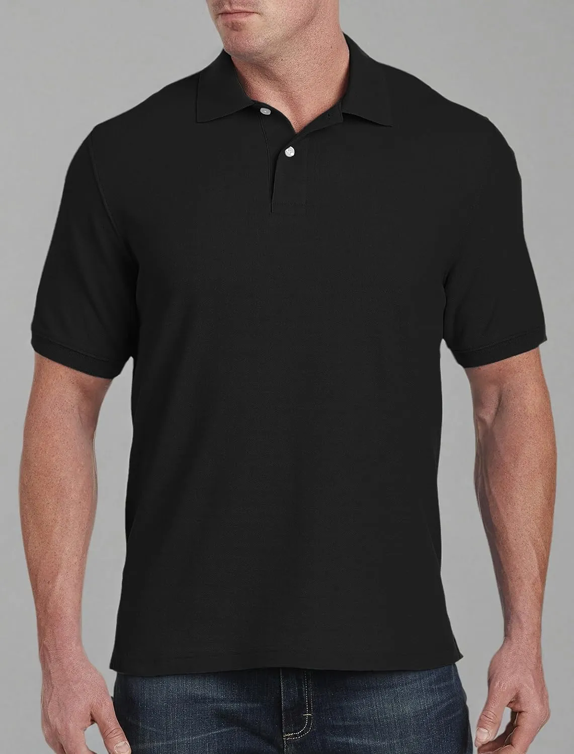 Harbor Bay by DXL Men's Big and Tall Piqué Polo Shirt, Tango Red Heather
