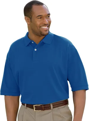 Harbor Bay by DXL Men's Big and Tall Piqué Polo Shirt, Tango Red Heather