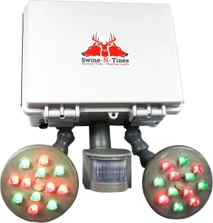 Harvest Time Gray Ghost X-Cell Step Fade Feeder Light – Time and Motion Activated Amber Glowing Wild Game Light for Night Hunting – Solar Powered Hog Hunting Light – X-Cell Package