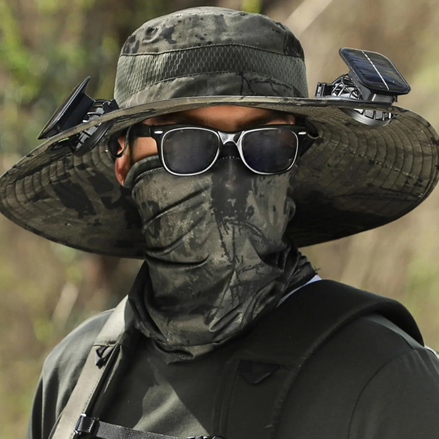 Hat with Fans Solar Power, Solar Fan Hat for Men Women, 2 Solar Fan Sun & USB Charging Sombrero Con Ventilador Solar