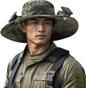 Hat with Fans Solar Power, Solar Fan Hat for Men Women, 2 Solar Fan Sun & USB Charging Sombrero Con Ventilador Solar