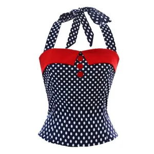 Haut Vintage Pin-Up <br> Marine
