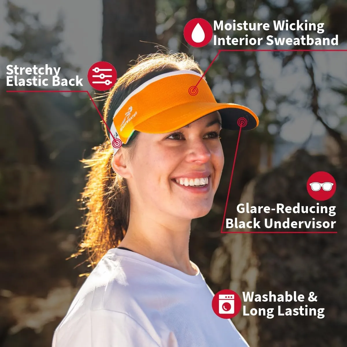 Headsweats Women's Lightweight Performance Running Reflective Visor