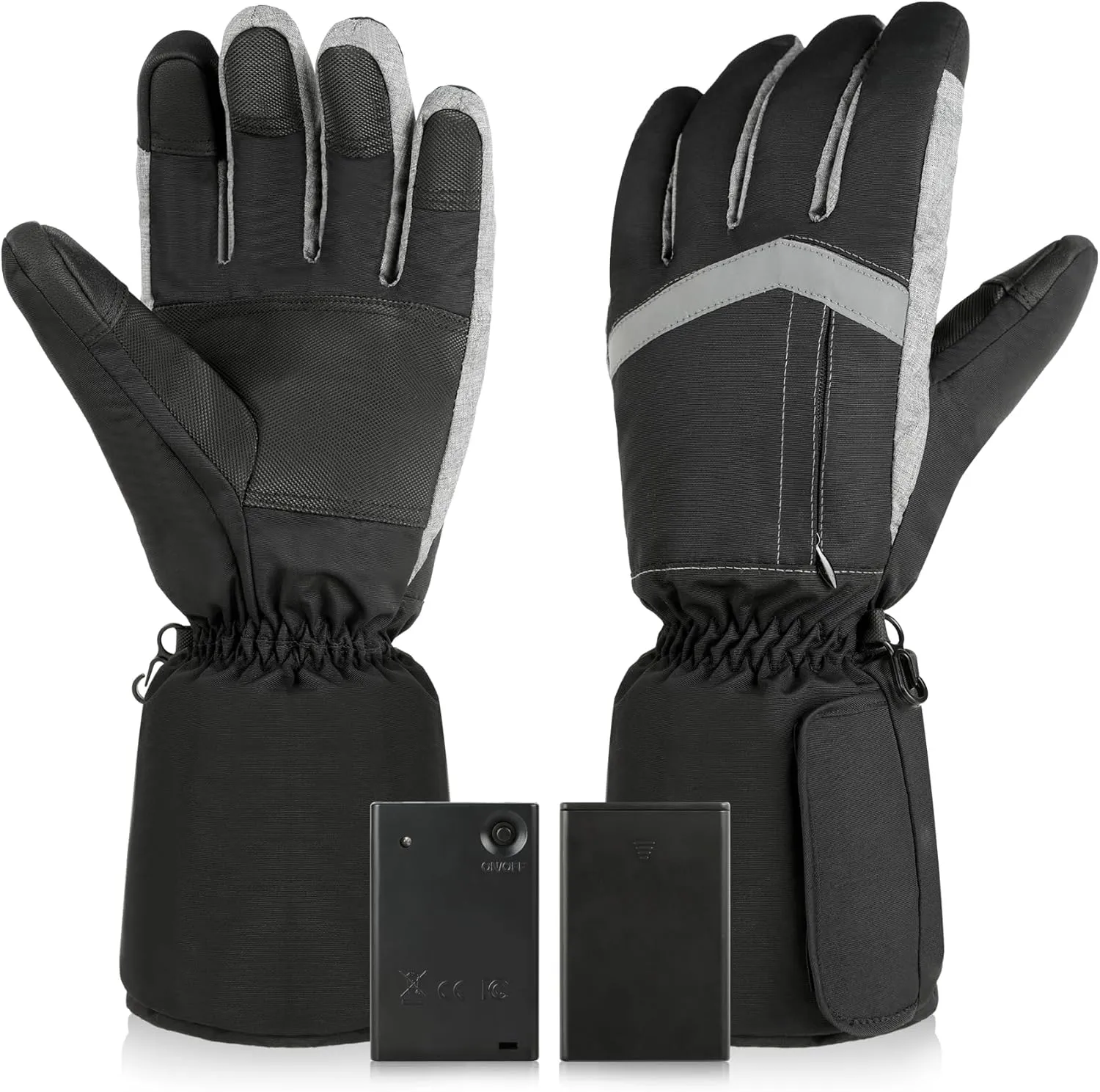 Heated Gloves for Men Women, Touchscreen Electric Waterproof Heating Gloves for Cycling Camping Motorcycle Driving