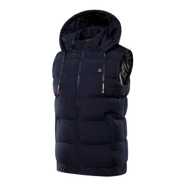 Heated Hooded Vest - Thermal Waterproof Electric Jacket