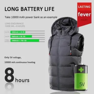 Heated Hooded Vest - Thermal Waterproof Electric Jacket