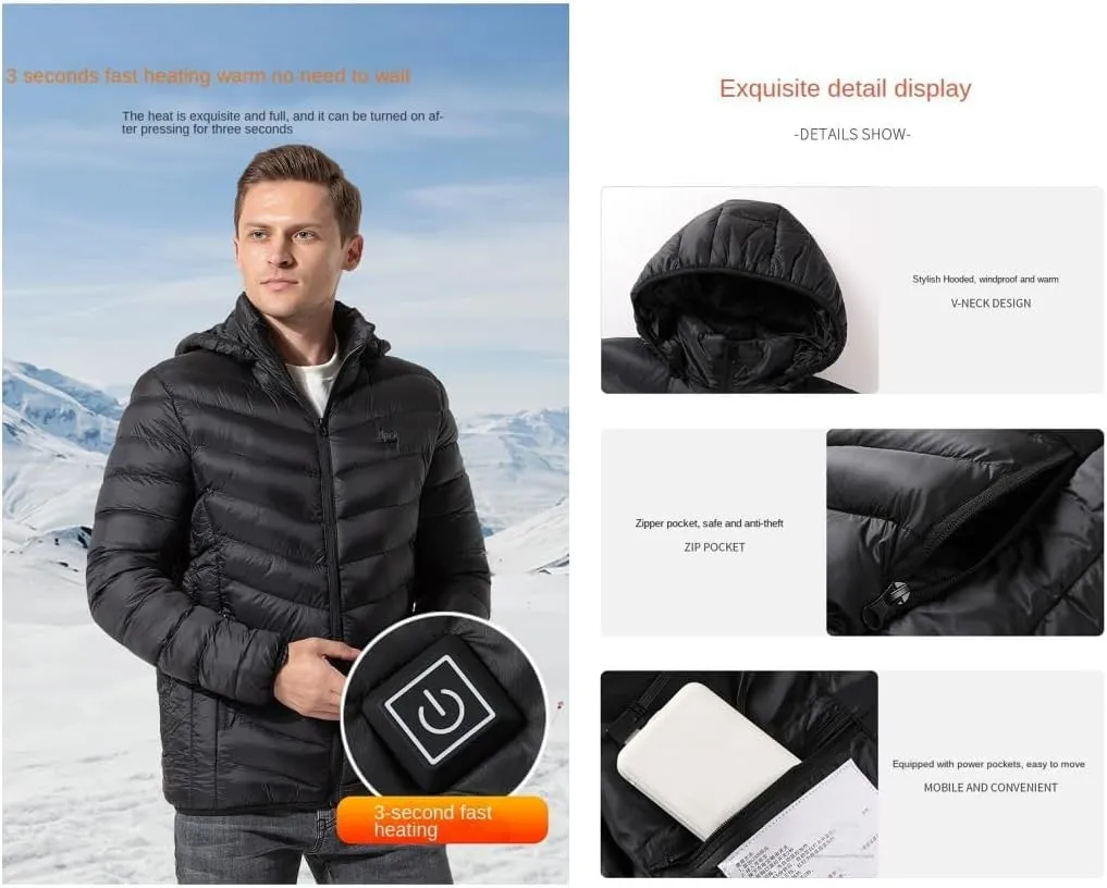 Heated Hoodie,9 Heating Zones Coat,Heated Jacket for Women and Men,Heated Sweatshirt, Heated Hunting Jackets