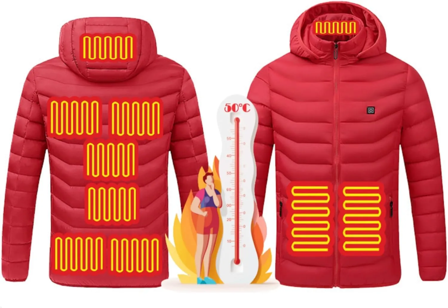 Heated Hoodie,9 Heating Zones Coat,Heated Jacket for Women and Men,Heated Sweatshirt, Heated Hunting Jackets