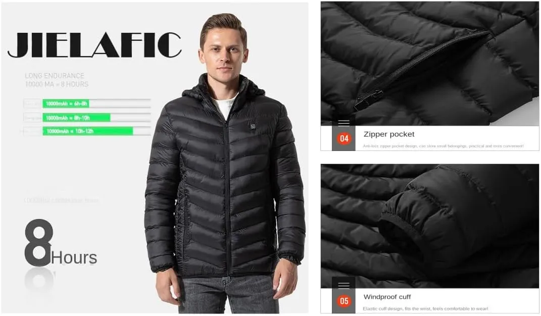 Heated Hoodie,9 Heating Zones Coat,Heated Jacket for Women and Men,Heated Sweatshirt, Heated Hunting Jackets