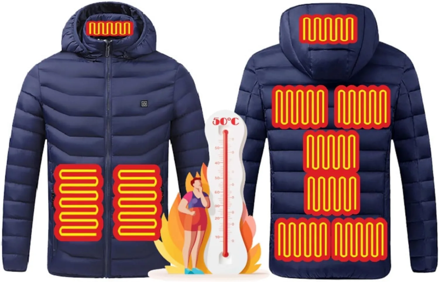 Heated Hoodie,9 Heating Zones Coat,Heated Jacket for Women and Men,Heated Sweatshirt, Heated Hunting Jackets