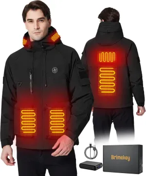 Heated Jackets for Men with Battery Pack, Heated Coat for Men & Women Waterproof Heated Hoodie for Hunting Fishing