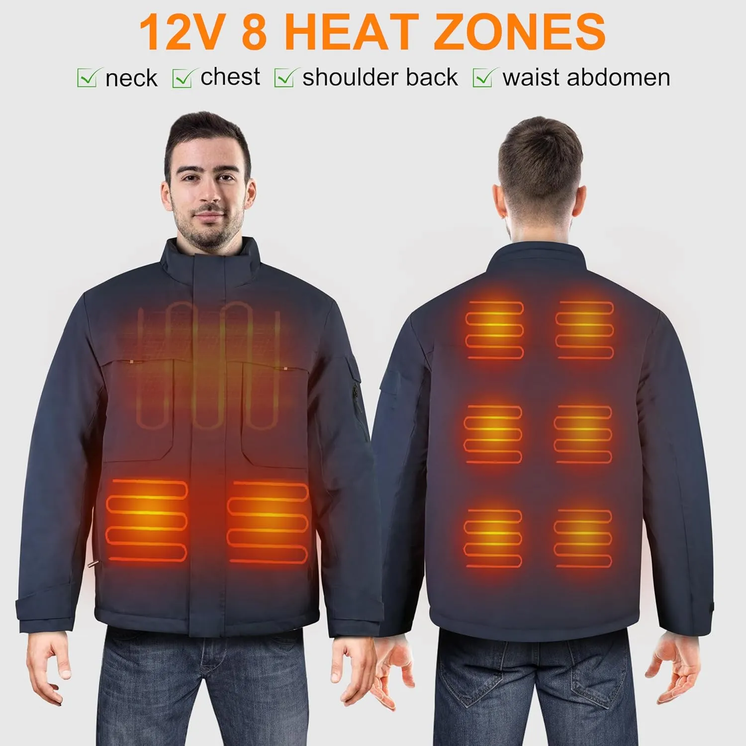 Heated Jackets for Men Women - Rechargeable Men's Soft Shell Winter Heating Jacket for Winter Outdoor Use