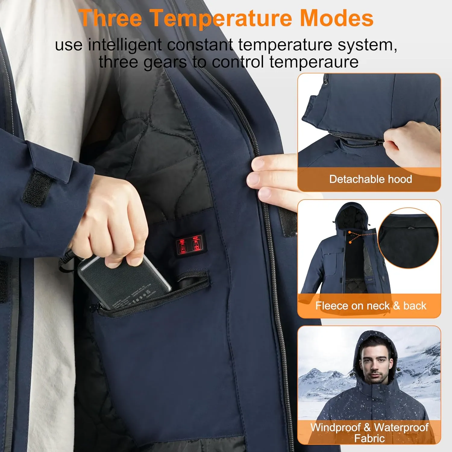 Heated Jackets for Men Women - Rechargeable Men's Soft Shell Winter Heating Jacket for Winter Outdoor Use