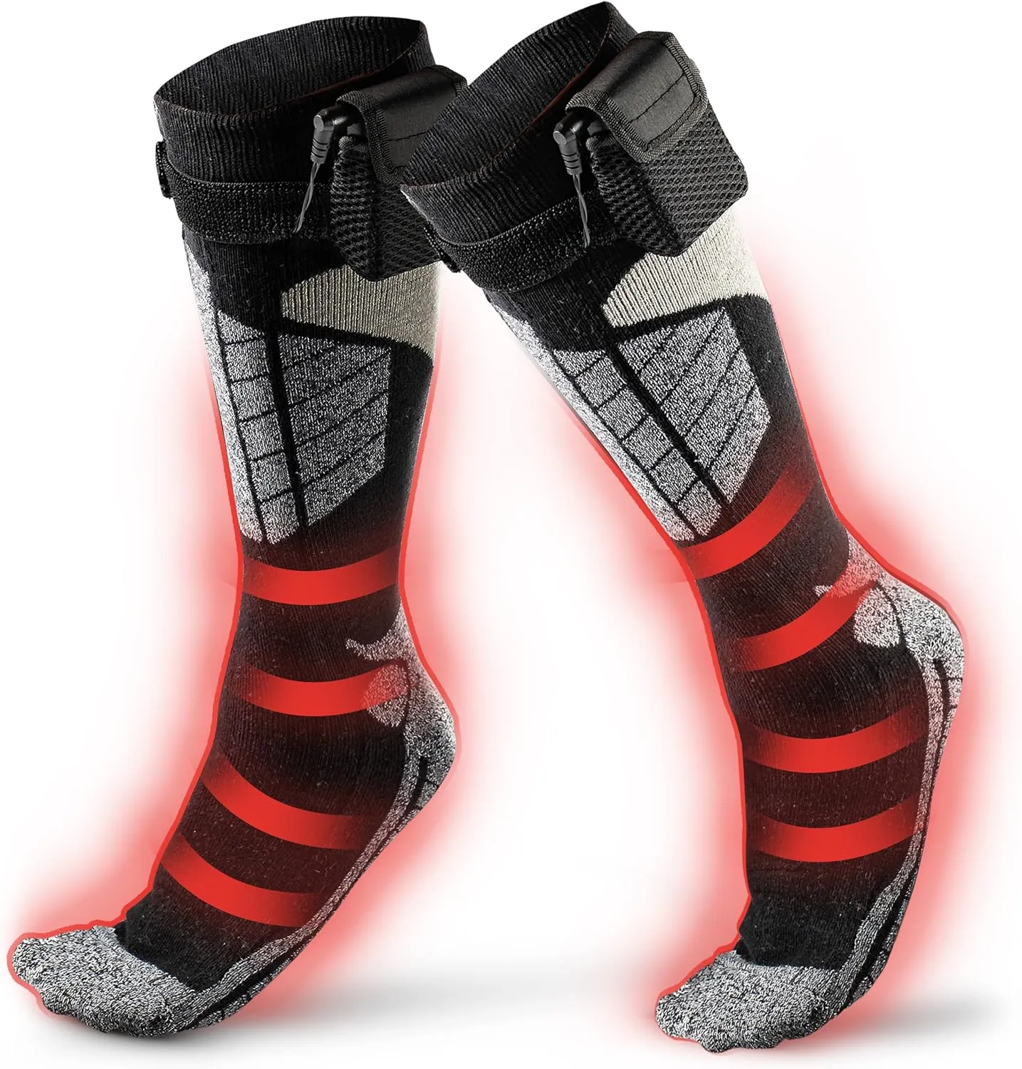 Heated Socks for Men and Women, Battery Powered Socks Heated Unisex to Keep You Warm All Day - Heated Ski Socks Must Have for Winter Weather - Patterns and Colors May Vary