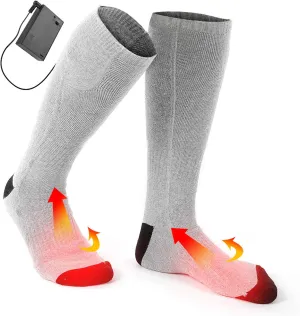 Heated Socks for Men Women, Electric Upgraded Battery Heated Thermal Socks Winter Warm Socks with 4 Heating Setting for Outdoor Riding Camping Hiking Motorcycle Skiing Warm Winter Socks