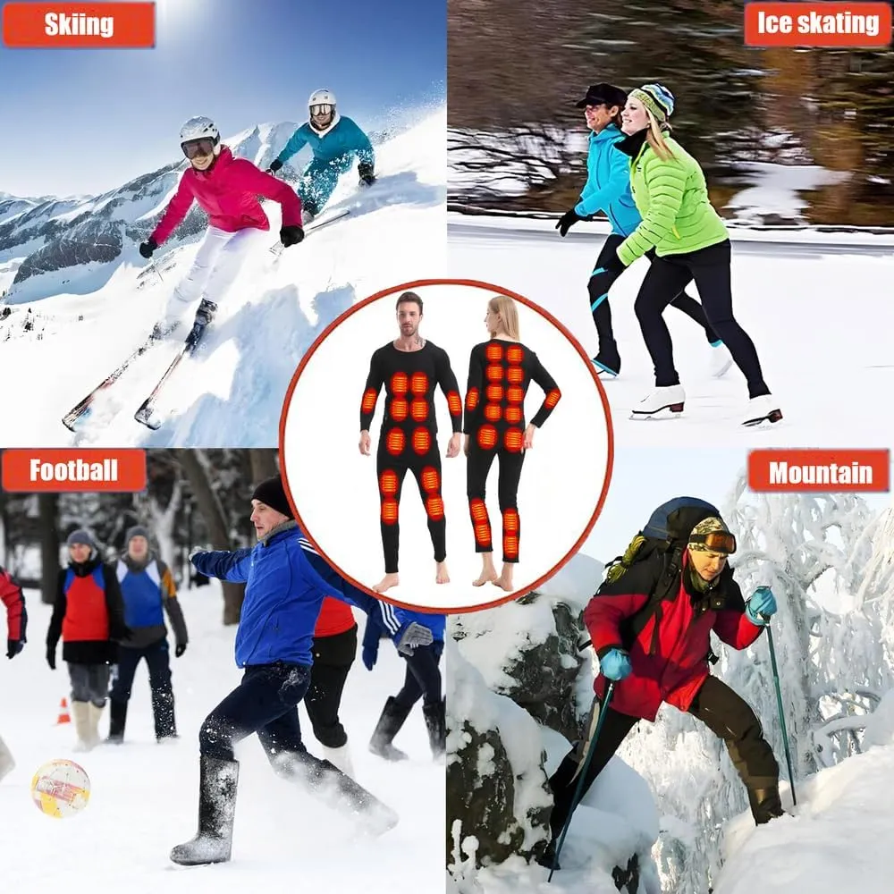 Heated Thermals Underwear Set for Men Women USB Charge 42 Zone Intelligent Heated Cold Winter winter Heated Clothing