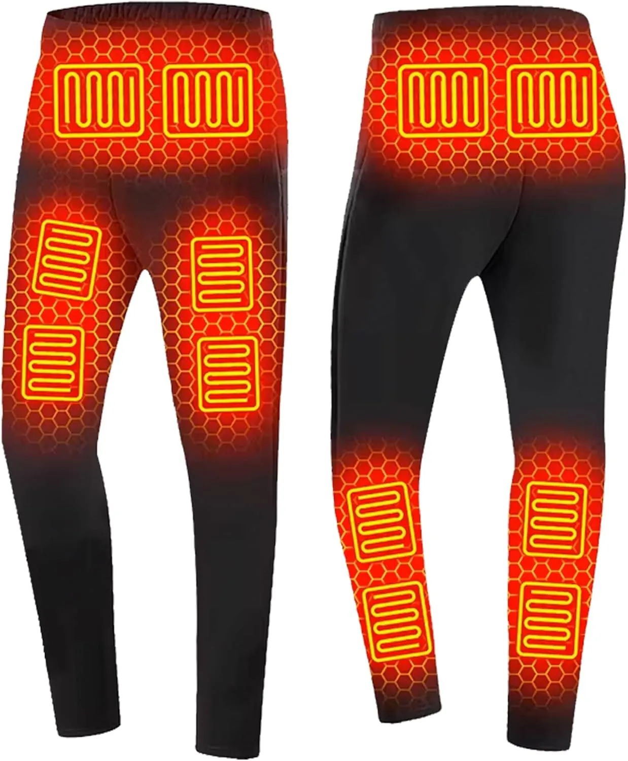Heated Underwear Pants for Men, 3 Heating Level Electric Thermal Bottom with 12 Heating Zones for Hunting
