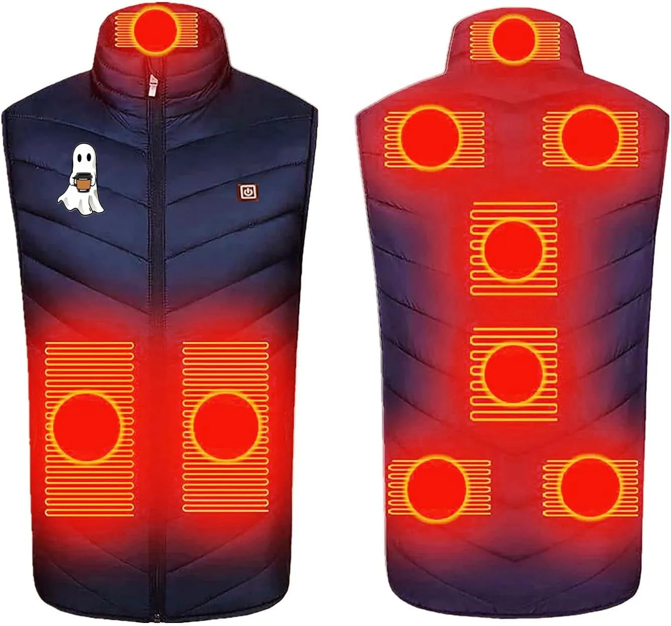 Heated Vest for Men Women, 9 Heating Zones Heated Gilet Heated Body Warmer Heated Waistcoat USB Heated Jacket