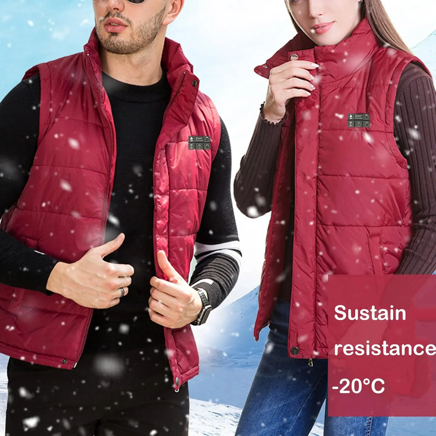 Heated Vest for Men Women Electric Lightweight Zip Coat Windproof Warm Smart Down Jacket No Battery Pack Included