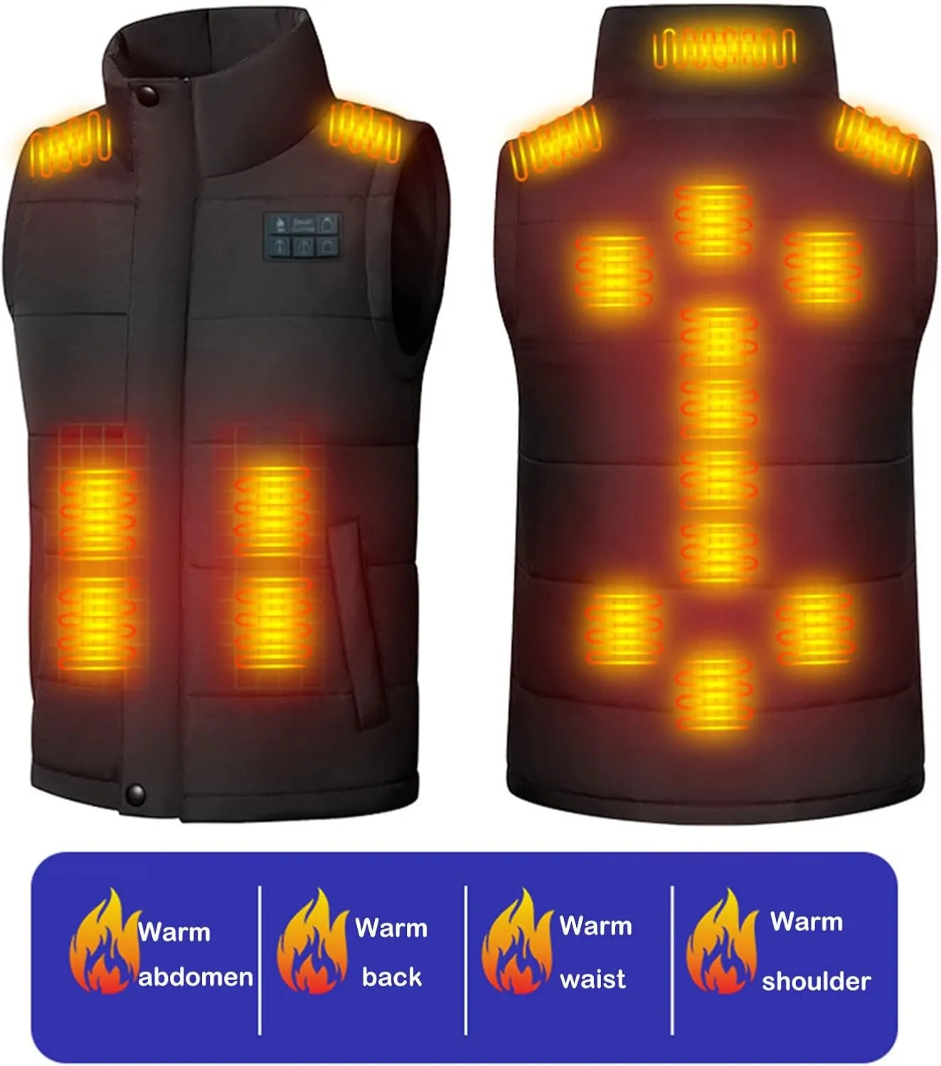 Heated Vest for Men Women Electric Lightweight Zip Coat Windproof Warm Smart Down Jacket No Battery Pack Included