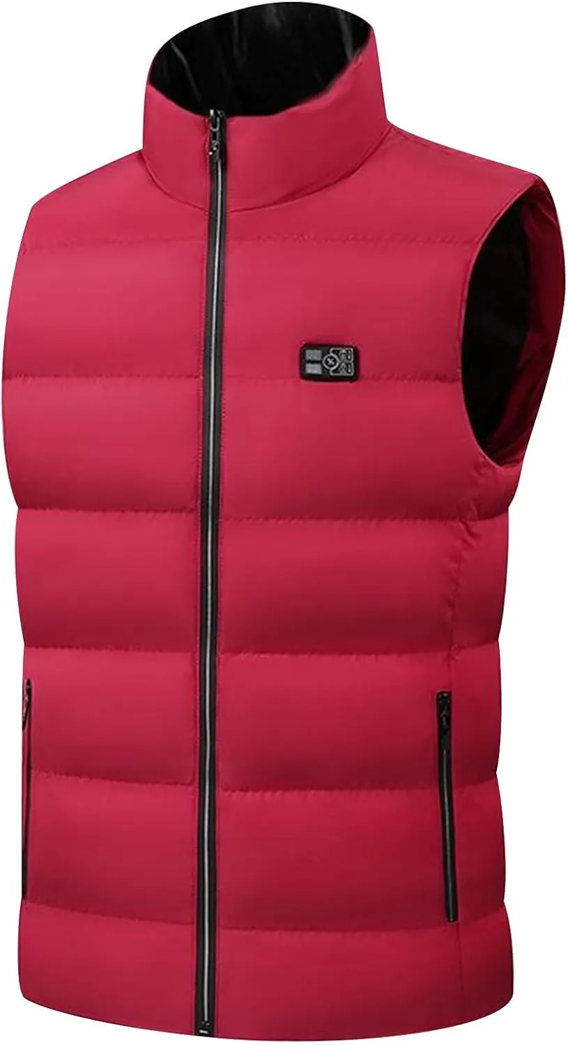 Heated Vest for Men Women Electric Lightweight Zip Coat Windproof Warm Smart Down Jacket No Battery Pack Included