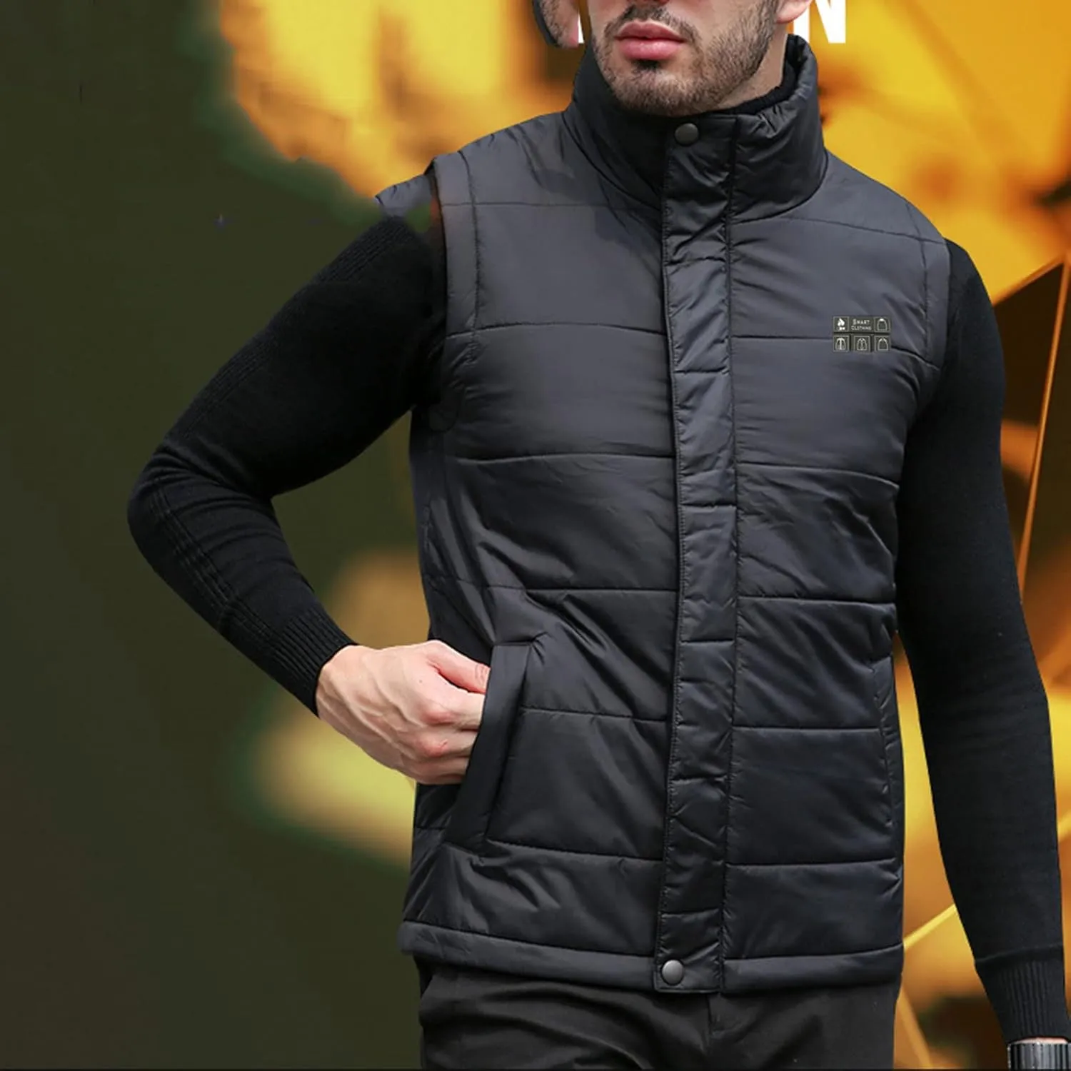 Heated Vest for Men Women Electric Lightweight Zip Coat Windproof Warm Smart Down Jacket No Battery Pack Included