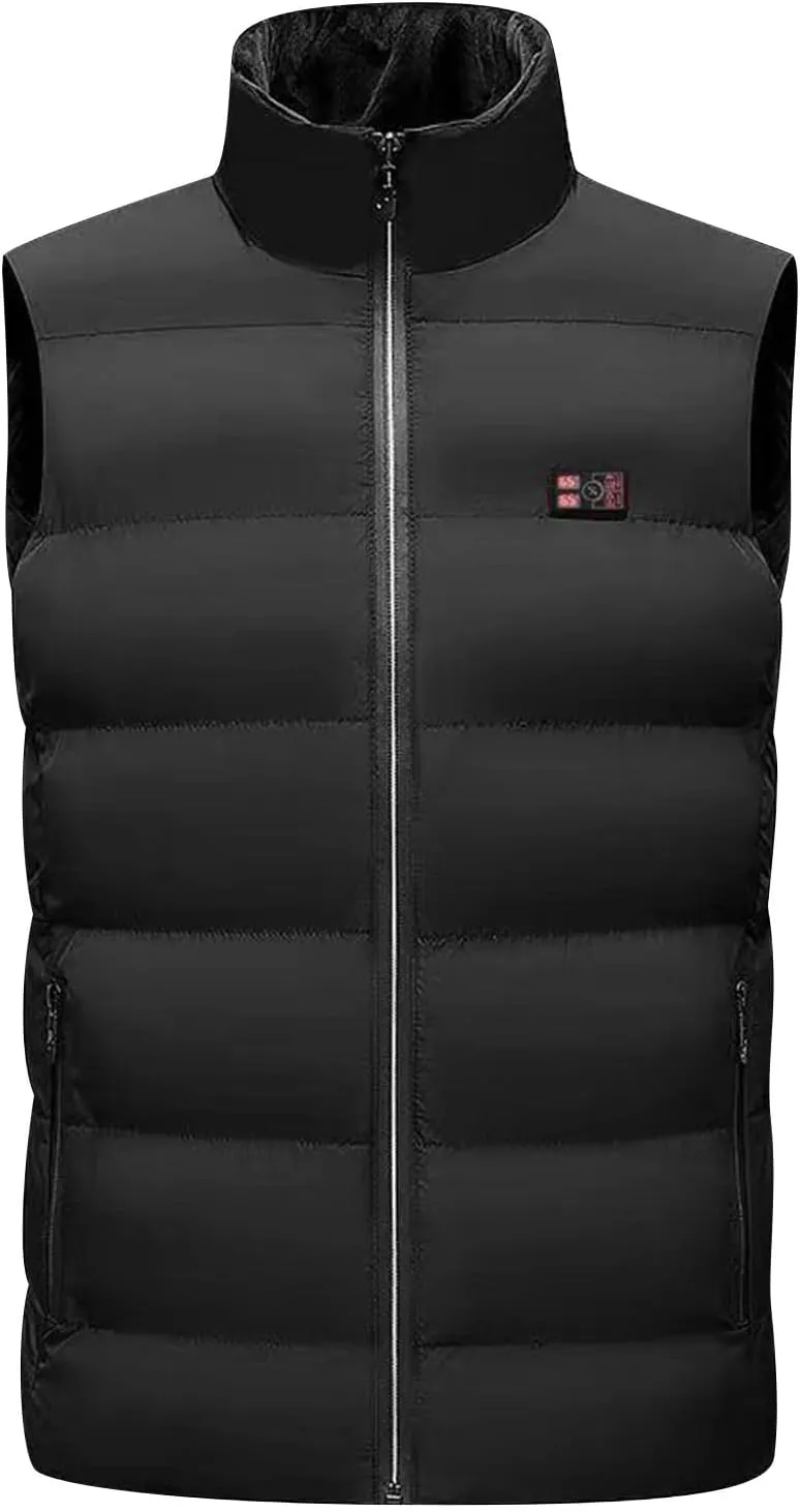 Heated Vest for Men Women Electric Lightweight Zip Coat Windproof Warm Smart Down Jacket No Battery Pack Included