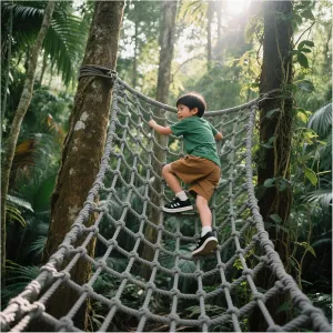 Heavy Duty Climbing Cargo Net for Kids Indoor/Outdoor Backyard Playground Safety Net Kids Tree House Rope Ladder Swing Hammock Truck Trailer Net,3.3x4.9ft