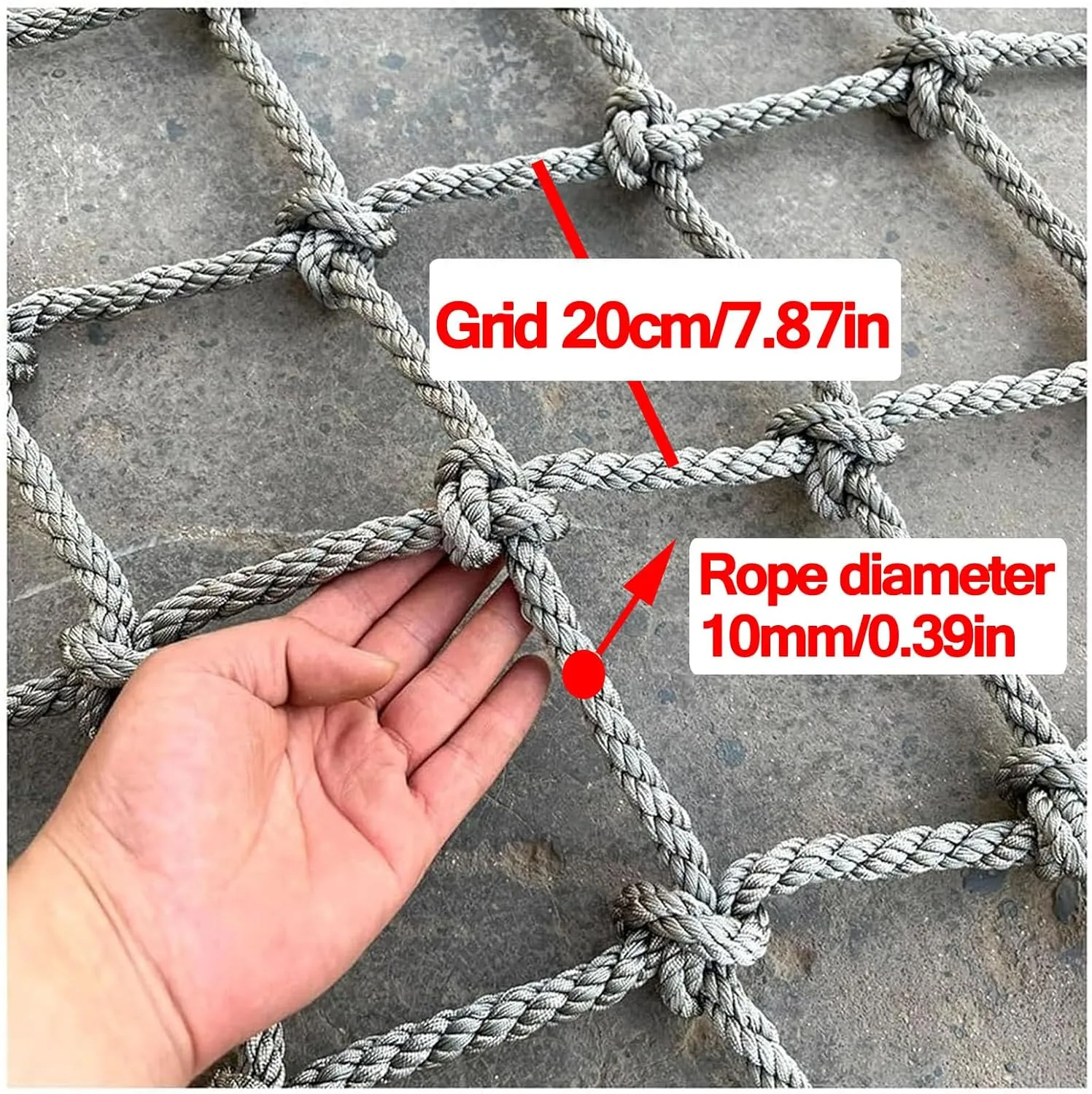 Heavy-Duty Outdoor Climbing Cargo Net Playground Play Safety Net Polyamide Material Tree House Rope Ladder Swing Hammock Truck Trailer Net,9.8FTx13.1FT