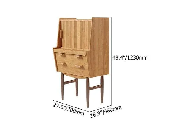 Helga Modern Secretary Desk with Hutch Computer Desk with Ample Storage With Chair