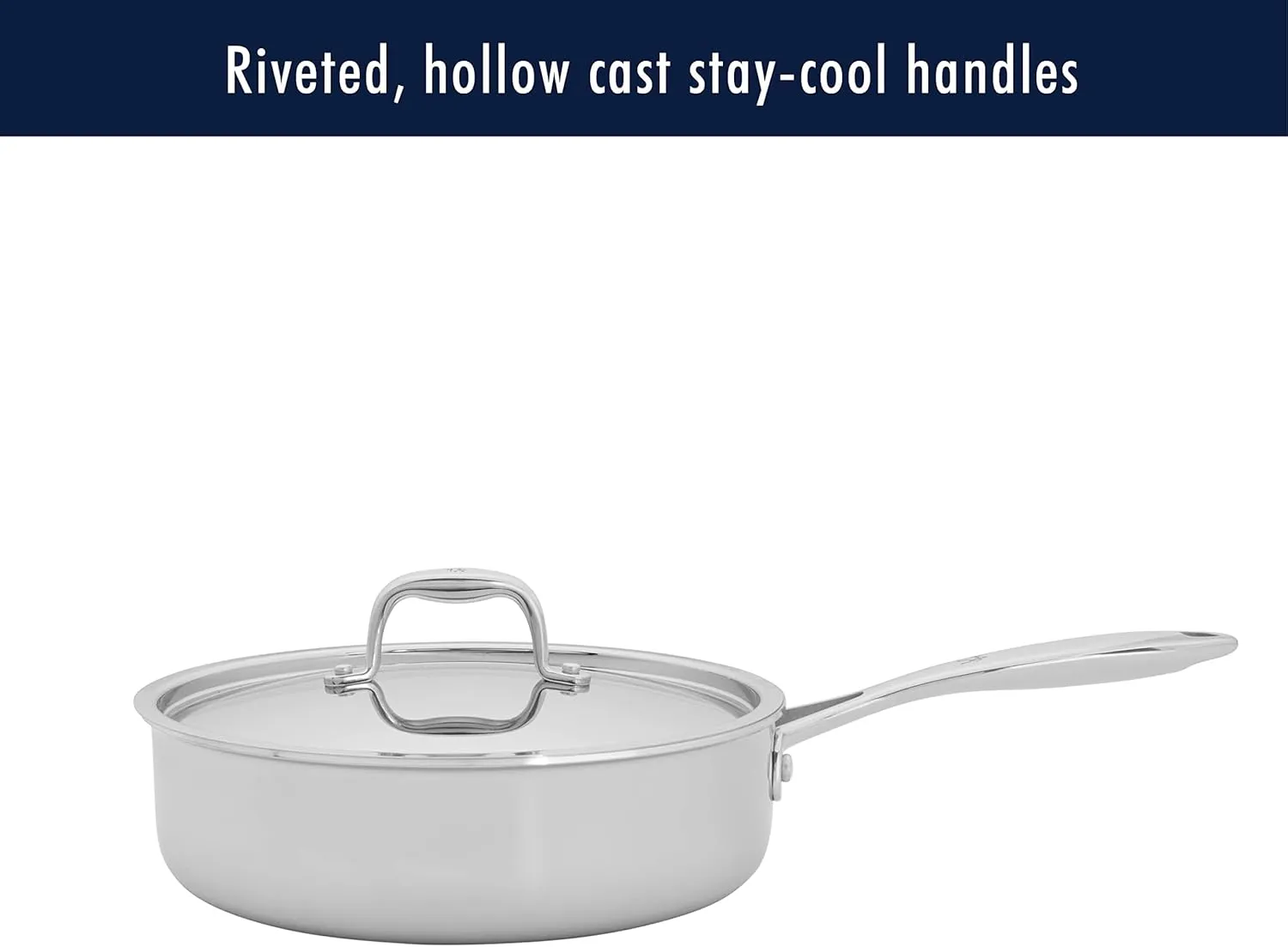 HENCKELS Clad Impulse 10-pc 3-Ply Stainless Steel Pots and Pans Set, Cookware Set, Fry Pan, Saucepan with Lid, Saute Pan with Lid, Dutch Oven with Lid, Stay-Cool Handles, Induction Stove Compatible