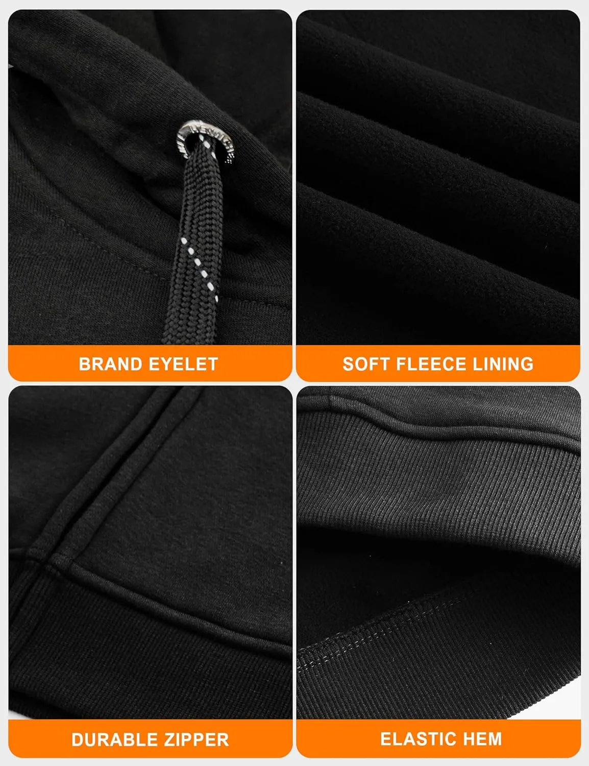 HENNCHEE Heated Hoodies for Men Women with Battery Pack, Zip Up Hooded Sweatshirt, Heating Jacket Unisex Hunting Fishing