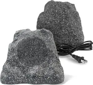 Herdio Outdoor Rock Bluetooth Speakers IPX7 Waterproof 400 Watt Resin Material All Weather for Deck Pool Backyard Patio Garden BBQ (1 Pair)
