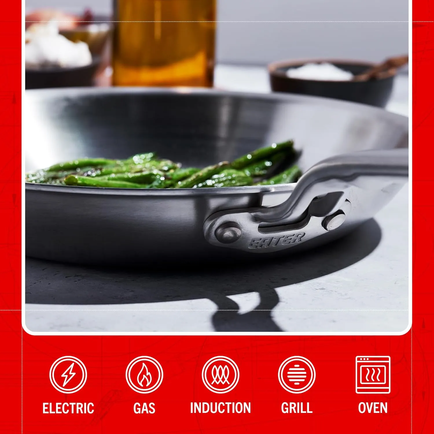 Heritage Steel Eater Series 10.5 Inch Frying Pan | Made in USA | 5-Ply Fully Clad Stainless Steel | Stay Cool Handle Design | Induction Ready & Non-Toxic