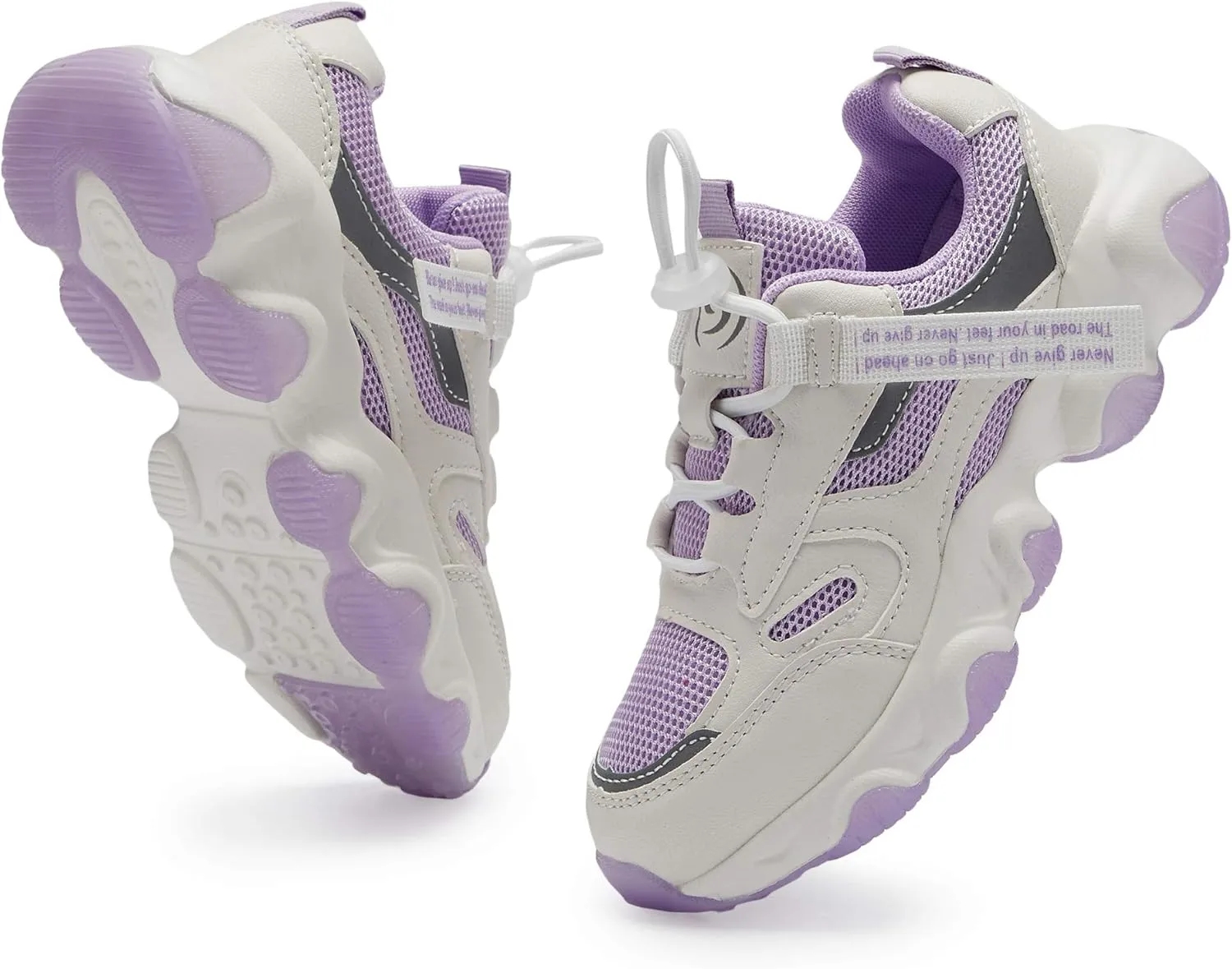 Hetios Kids Shoes Girls Lightweight Athletic Running Shoes Breathable Knit School Sports Shoes (Toddler/Little Kid/Big Kid)