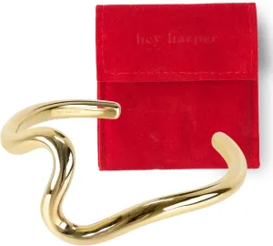 Hey Harper Gold Cuff Bracelet - Bangle Trendy Chunky Non Tarnish Gold Cute Stackable Waterproof Bracelet - Gift for Women - Simple Minimalist Unique Statement Jewelry