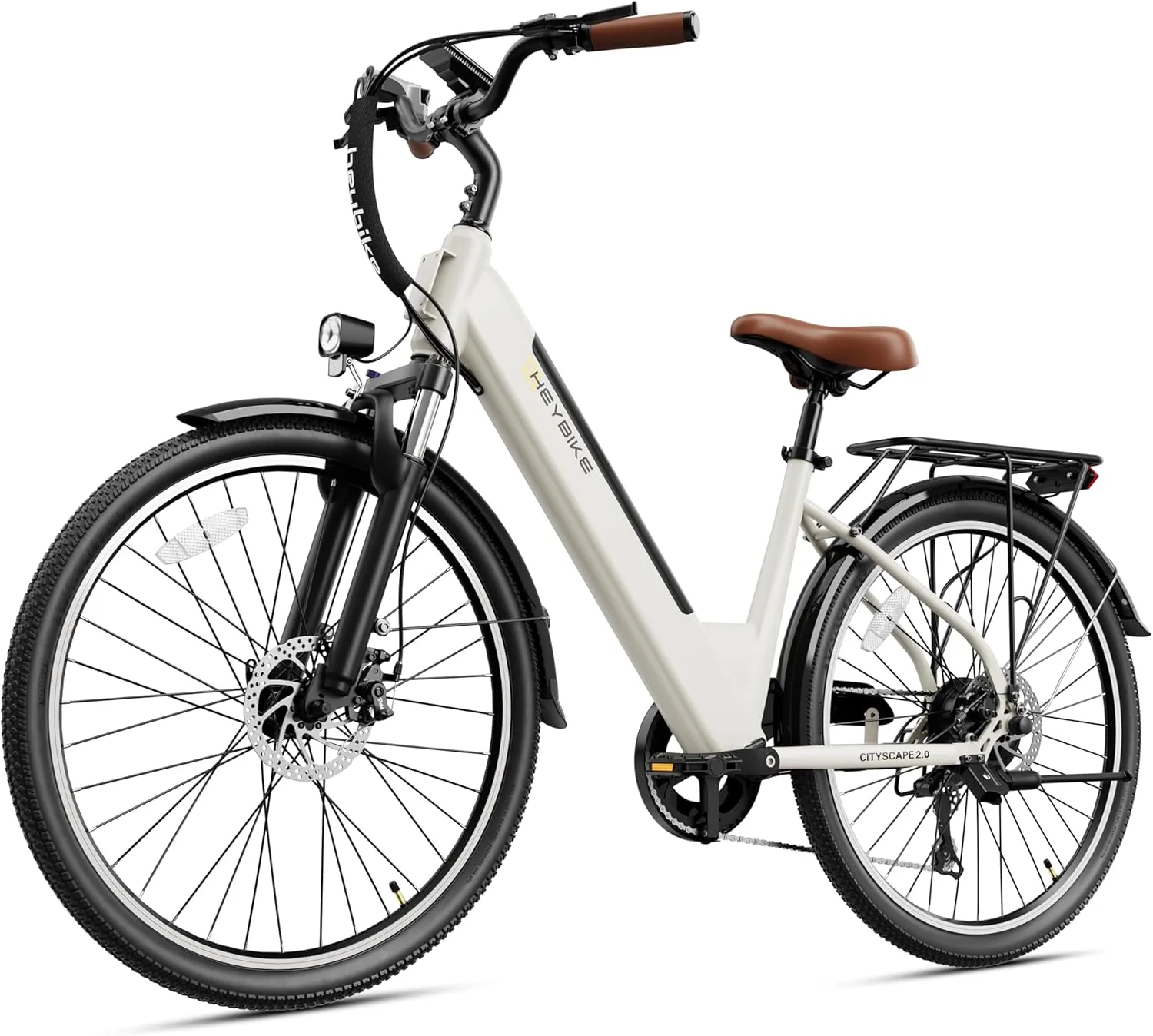 Heybike Cityscape 2.0 Electric Bike for Adults with 1000W Motor Peak,468Wh Removable Battery and up to 50Miles 24MPH,UL Certified 26" Electric Commuter Bike with 7-Speed and Front Suspension.