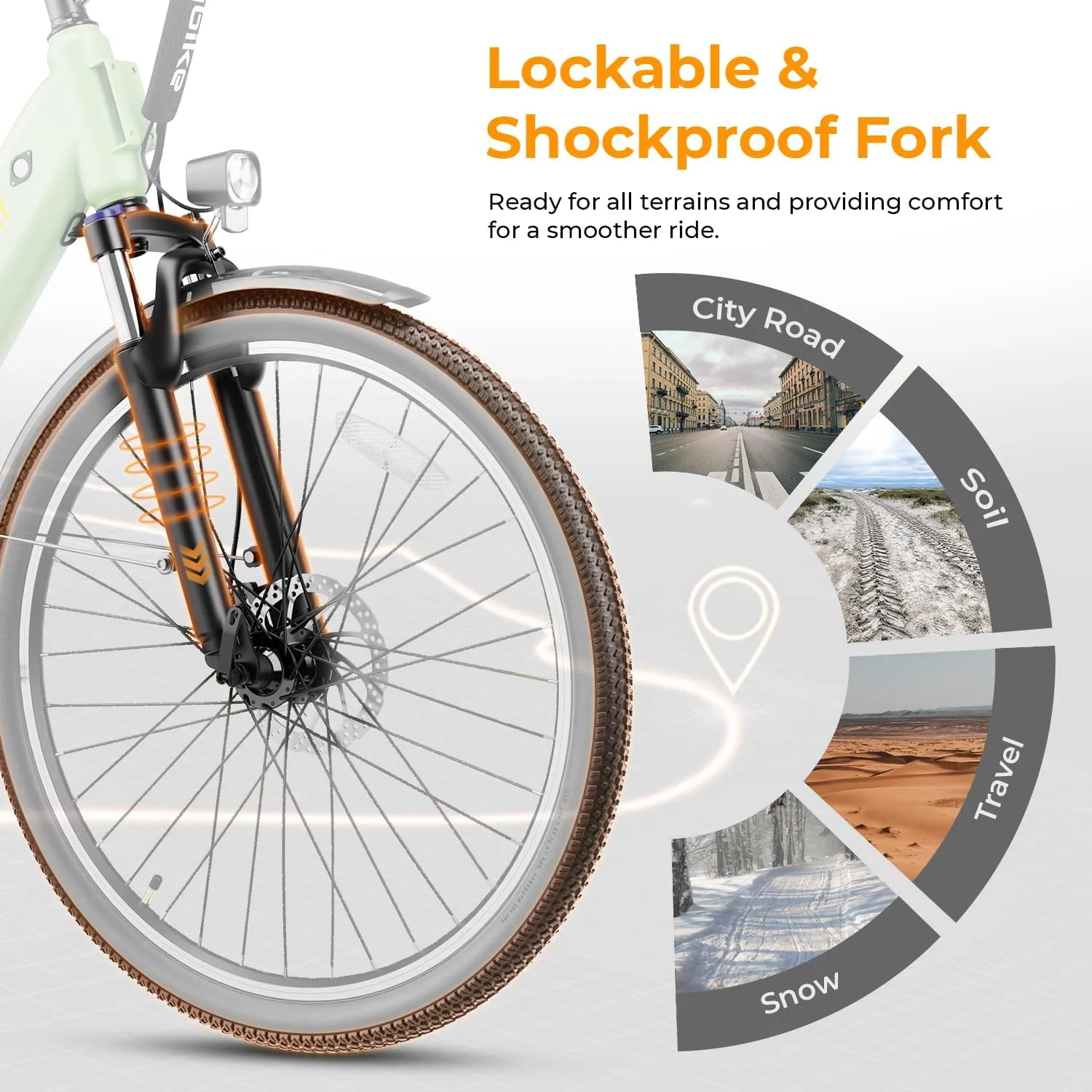 Heybike Cityscape 2.0 Electric Bike for Adults with 1000W Motor Peak,468Wh Removable Battery and up to 50Miles 24MPH,UL Certified 26" Electric Commuter Bike with 7-Speed and Front Suspension.