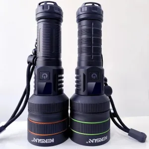 High-Power LED Flashlight - USB Rechargeable Tactical Torch, Long-Range Beam, Outdoors & Hunting