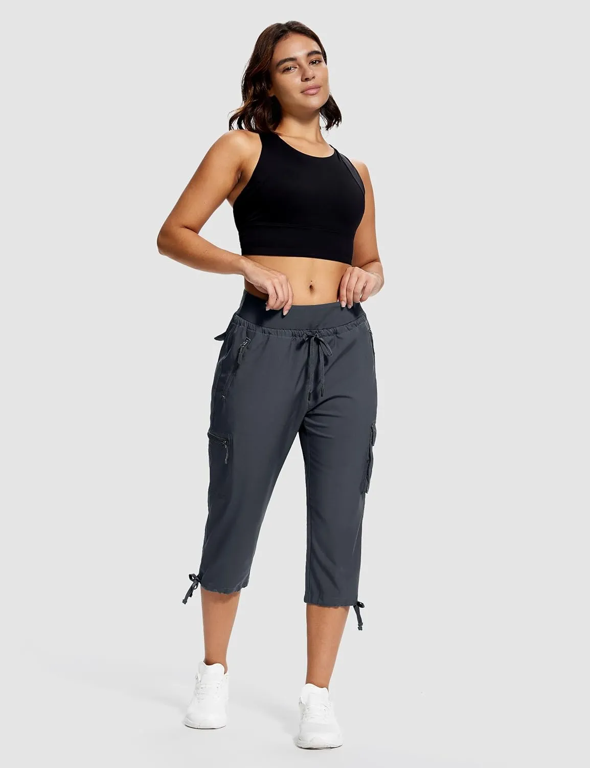 Hiking Capris for Women with Pockets Lightweight Quick Dry Cargo Capri Travel Pants Women Casual Women's Capris